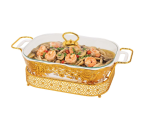 Penghangat Makanan Persegi Panjang CRG580 Gemini Gold